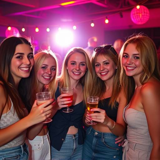 Foto de um grupo de amigos celebrando em uma festa
