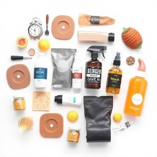 Uma variedade de produtos dispostos em um fundo branco, com ilumina√§√£o profissional para destacar os detalhes e texturas de cada item.